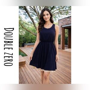 Double zero open back Navy dress
